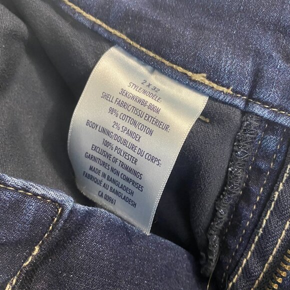 Ladies Dark Wash High Rise Demin Fleece Lined Jeans 2 x 27 - Picture 4 of 12